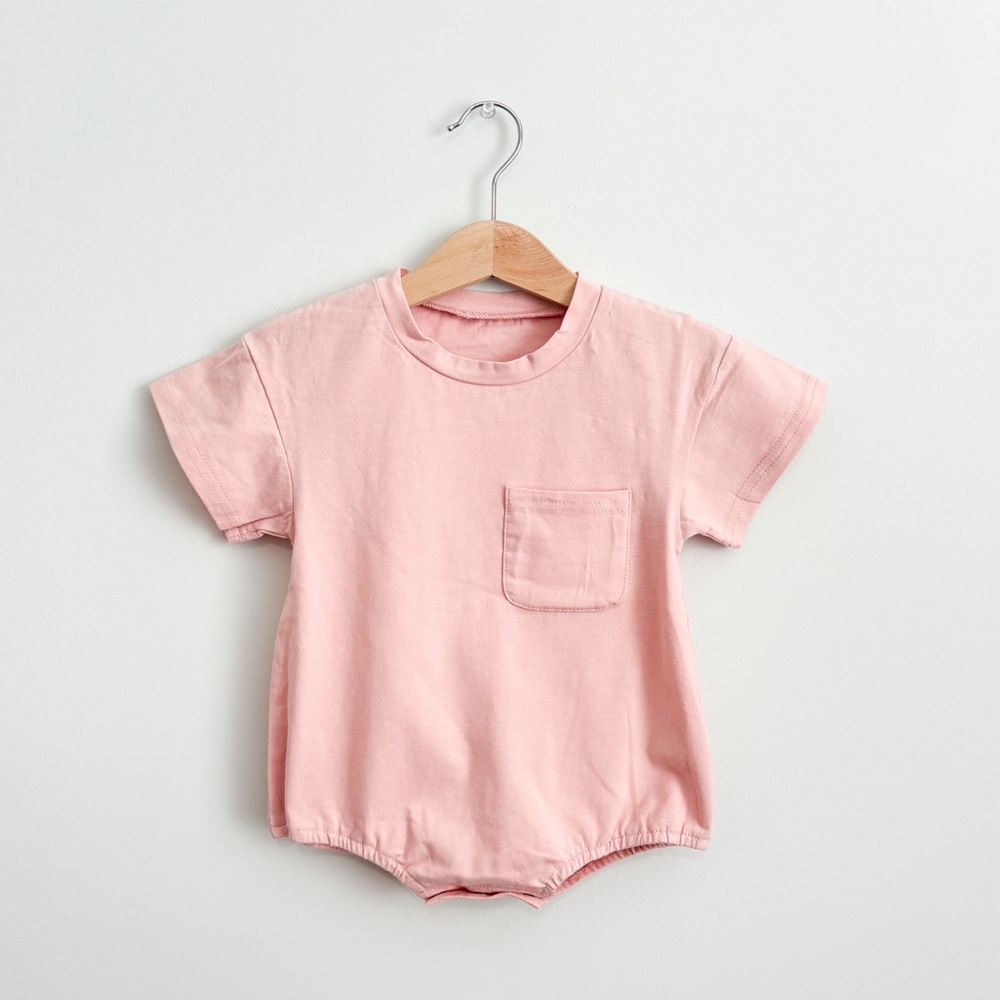 Pink Cotton Bodysuit w/Pocket Size 6-12M